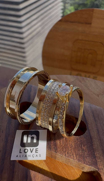 Par de Alianças em Ouro 18k - Modelo Intense | 6mm | 12x R$799