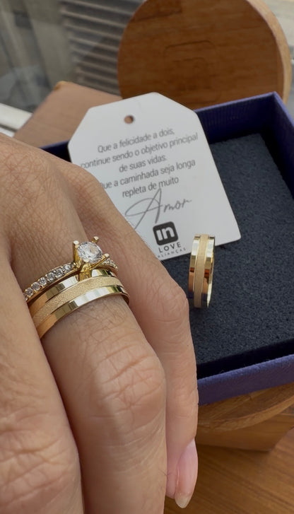 Par de Alianças em Ouro 18k - Modelo Meu Xodó | 5mm | 12x R$324