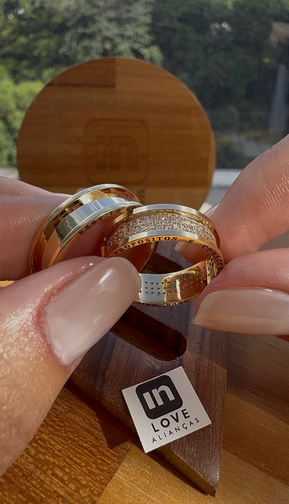 Par de Alianças em Ouro 18k - Modelo Intense | 6mm | 12x R$799