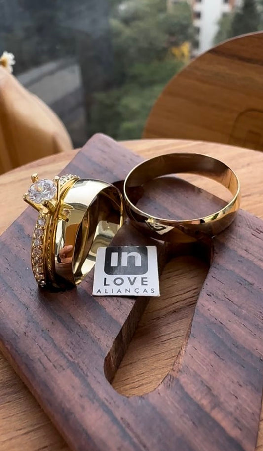 Alianças de Casamento em Ouro 18k - Modelo Tradicional | 5mm | 12x R$333