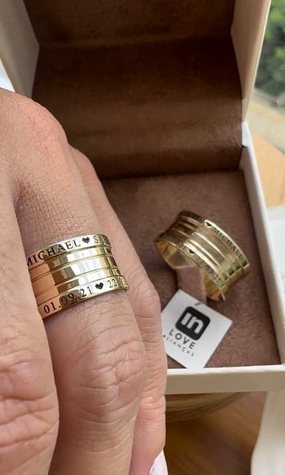 Alianças de Casamento em Ouro 18k - Modelo Te Quero | 10mm | 12x R$741.61