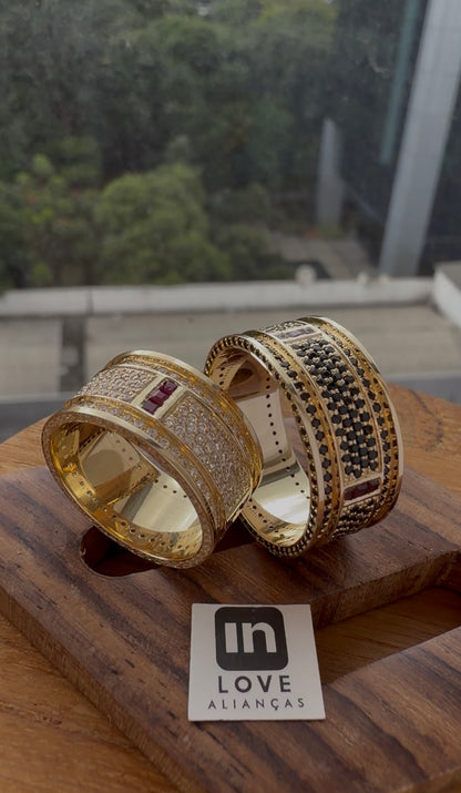 Par de Alianças em Ouro 18k - Modelo Fidelidade Duo | 10mm | 12x R$2.599.