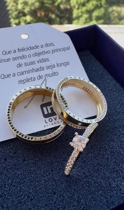 Par de Alianças em Ouro 18k - Modelo Lírios | 5mm | 12x R$758