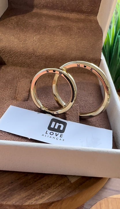 Alianças de Casamento em Ouro 18k - Modelo Seu Par | 3mm | 12x R$941,66