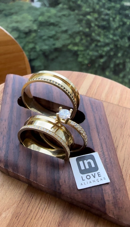 Alianças de Casamento em Ouro 18k - Modelo Amar Você | 6mm | 12x R$499