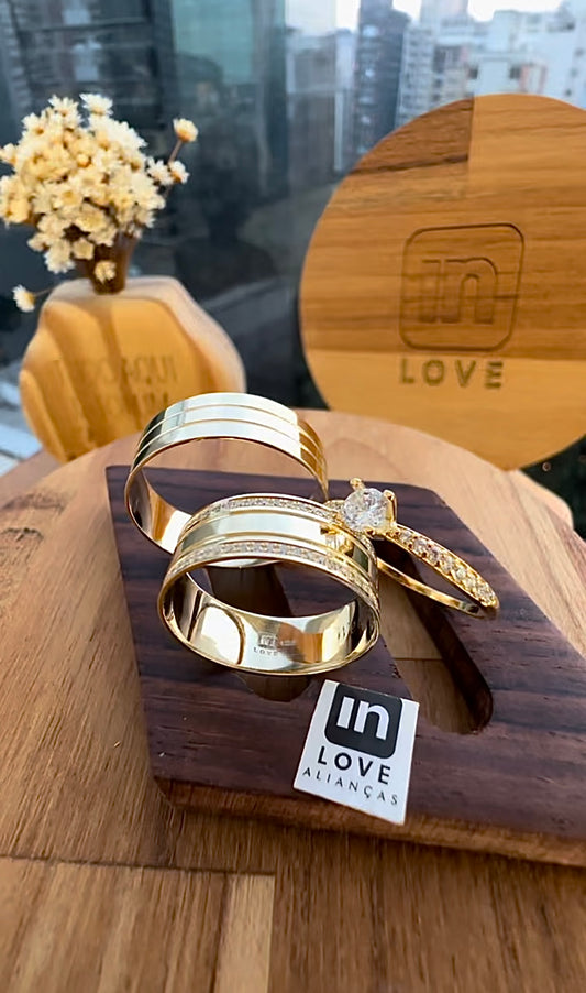 Alianças de Casamento em Ouro 18k - Modelo Encontro | 6mm | 12x R$415.83