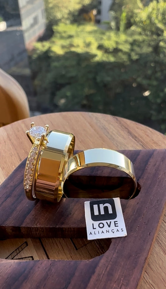 Alianças de Casamento em Ouro 18k - Modelo Sonho Bom | 6mm | 12x R$416