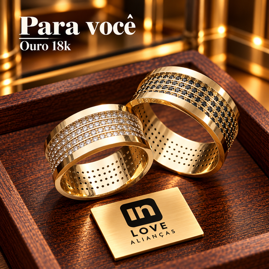 Par de Alianças em Ouro 18k - Modelo Para Você | 9mm | 12x R$1.599.
