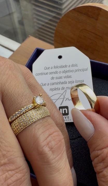 Par de Alianças em Ouro 18k - Modelo O Amor | 5mm | 12x R$541