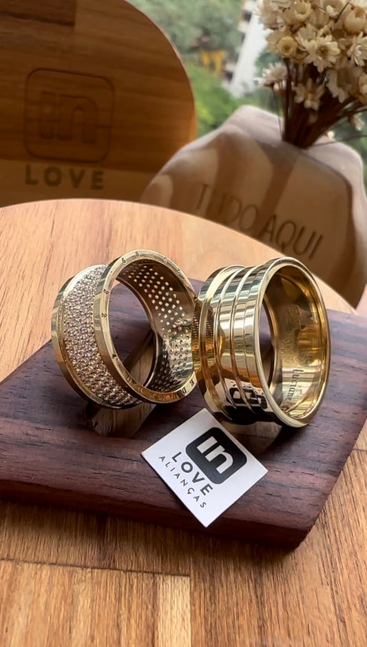 Alianças de Casamento em Ouro 18k - Modelo Intense | 10mm | 12x R$1.332.5