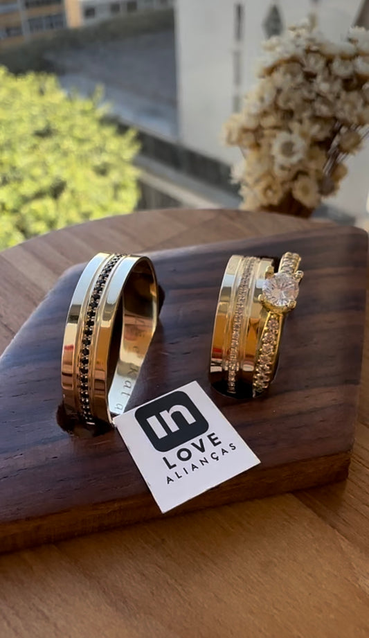 Alianças de Casamento em Ouro 18k - Modelo Mimosinha Duo | 5mm | 12x R$499