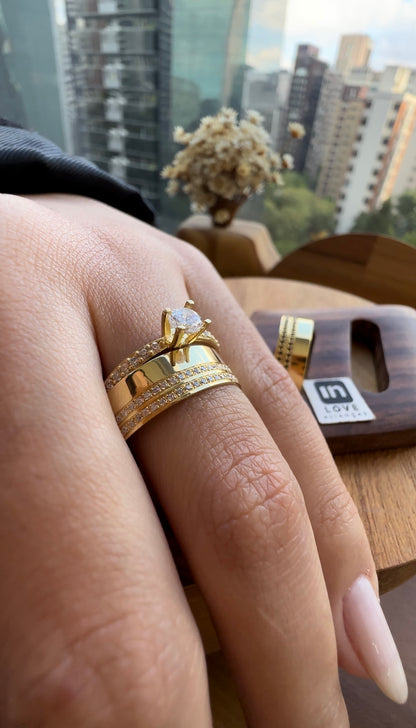 Alianças de Casamento em Ouro 18k - Modelo Sorte | 6mm | 12x R$499