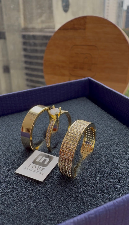 Par de Alianças em Ouro 18k - Modelo Cupido | 5mm | 12x R$758