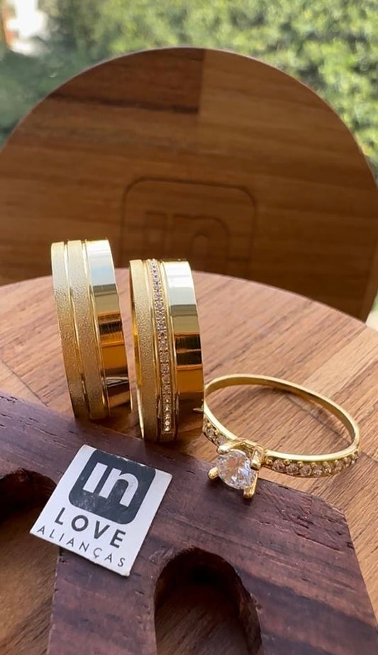 Alianças de Casamento em Ouro 18k - Modelo Amor Eterno | 6mm | 12x R$415.83