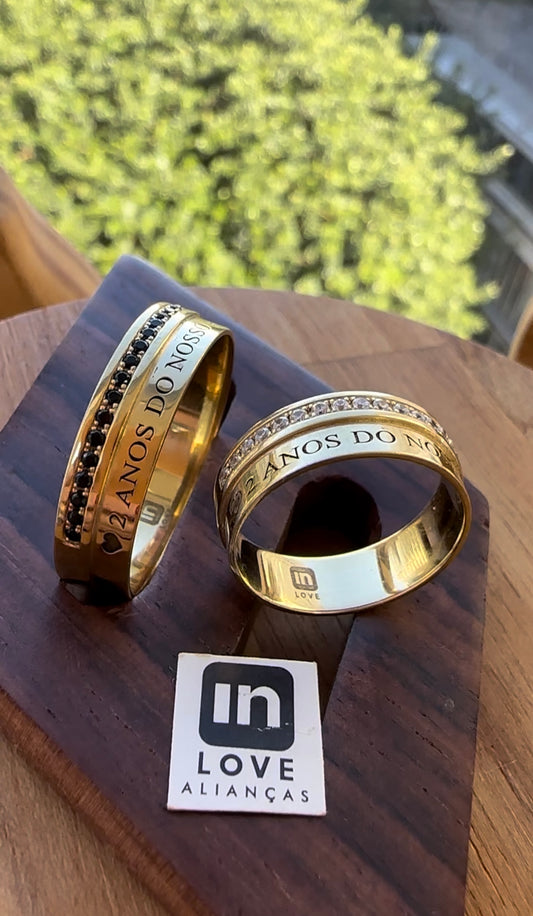 Alianças de Casamento em Ouro 18k - Modelo Renovar | 6mm | 12x R$583