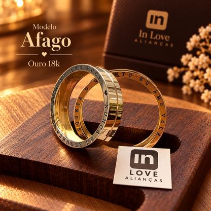 Par de Alianças em Ouro 18k - Modelo Afago | 5mm | 12x R$758