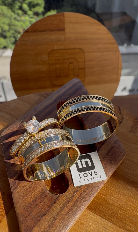 Par de Alianças em Ouro 18k - Modelo Melhor Fase | 7mm | 12x R$758