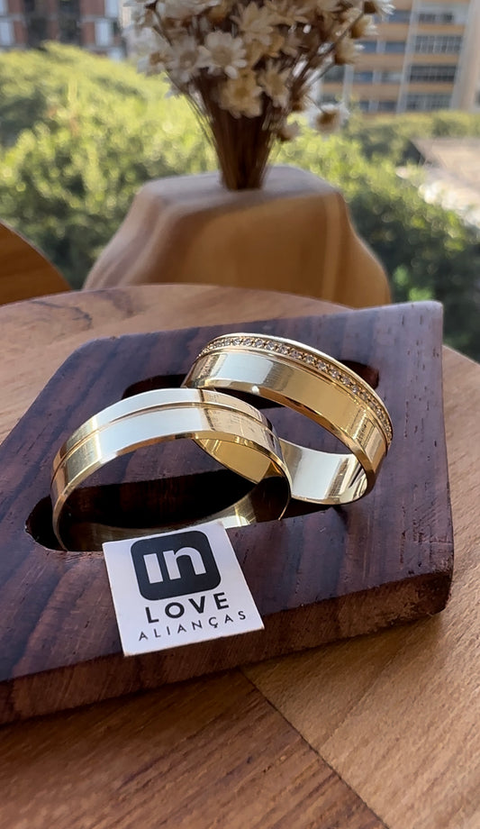 Alianças de Casamento em Ouro 18k - Modelo Nossa Energia | 6mm | 12x R$499
