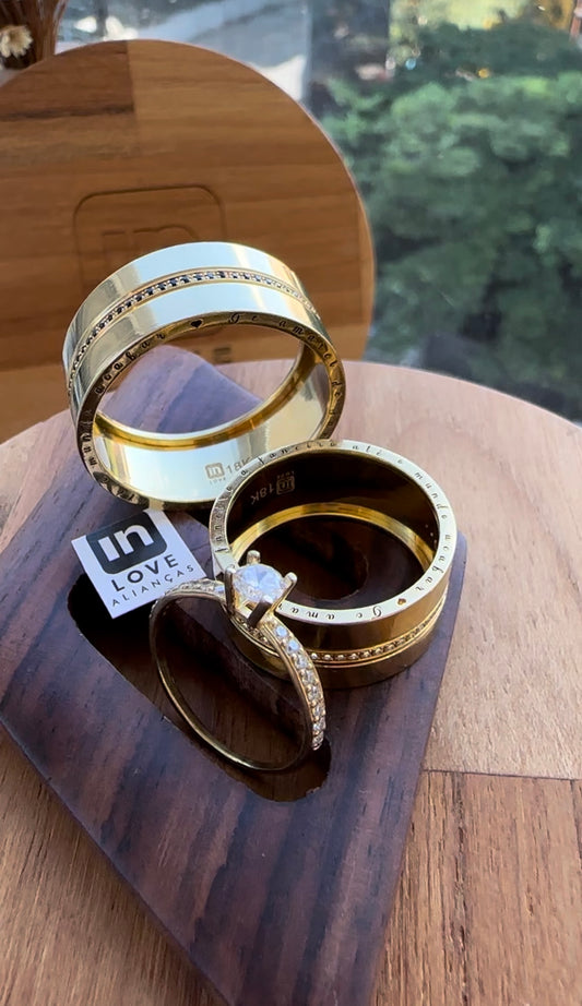 Alianças de Casamento em Ouro 18k - Modelo Joy | 10mm | 12x R$1.083