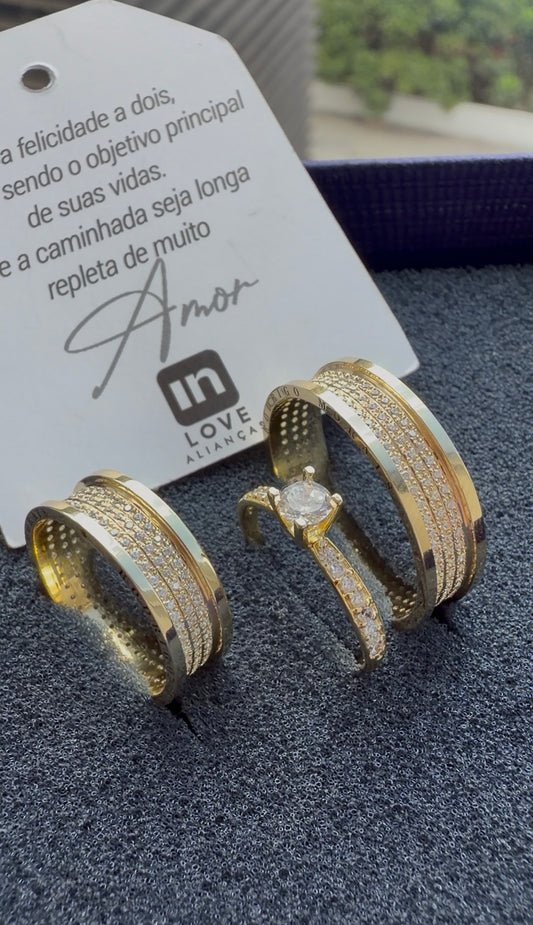Par de Alianças em Ouro 18k - Modelo Intense | 6mm | 12x R$799