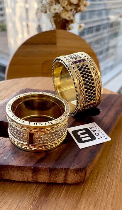 Alianças de Casamento em Ouro 18k - Modelo Fidelidade Duo | 10mm | 12x R$2.370