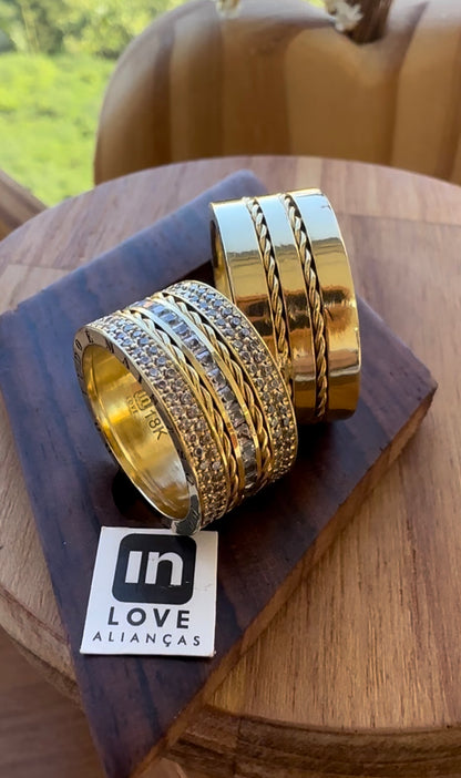 Alianças de Casamento em Ouro 18k - Modelo Ainda Bem | 10mm | 12x R$1.890