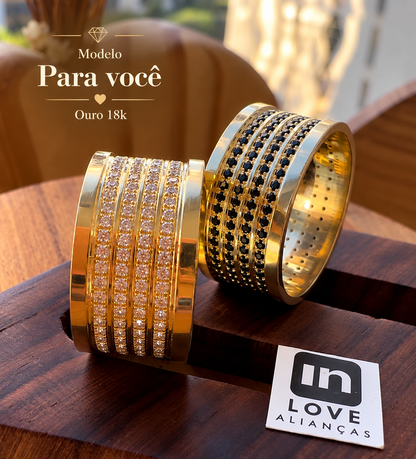 Par de Alianças em Ouro 18k - Modelo Para Você Duo | 10mm | 12x R$1.599.