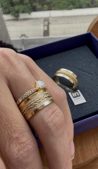 Alianças de Casamento em Ouro 18k - Modelo Nosso Santo Bateu | 8mm |12x R$1.083 (Cópia)