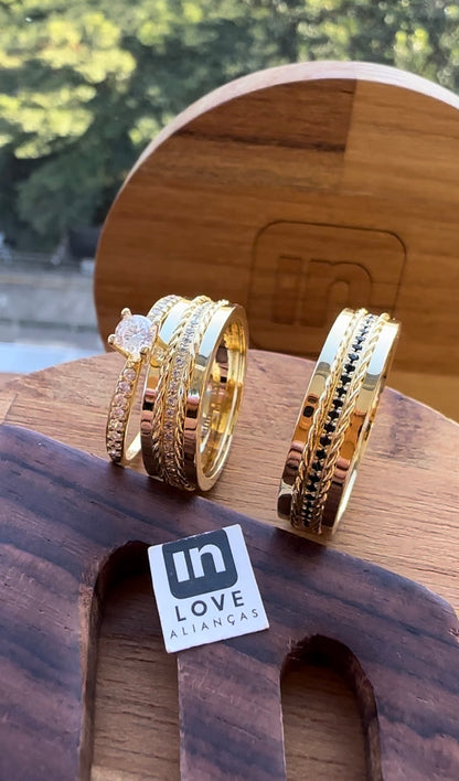 Alianças de Casamento em Ouro 18k - Modelo Bem Que Se Quis | 6mm | 12x R$833