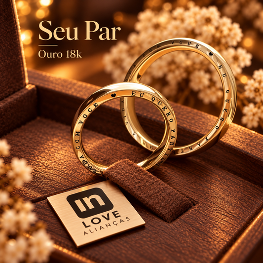 Par de Alianças em Ouro 18k - Modelo Seu Par | 5mm | 12x R$1.399.