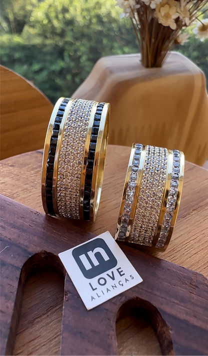 Alianças de Casamento em Ouro 18k - Modelo Afrodite | 10mm | 12x R$1.990