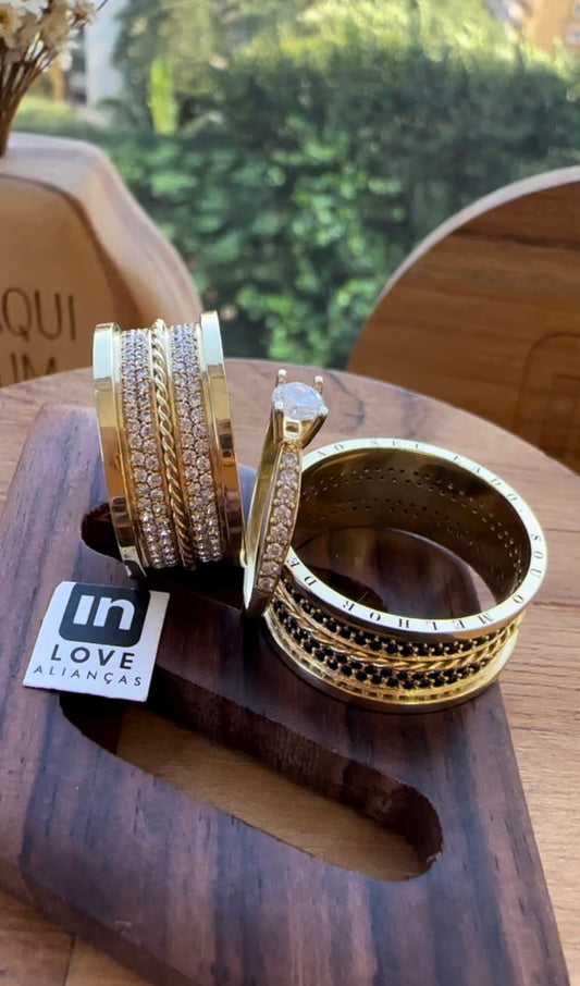 Alianças de Casamento em Ouro 18k - Modelo Desejo | 10mm | 12x R$1.249.1