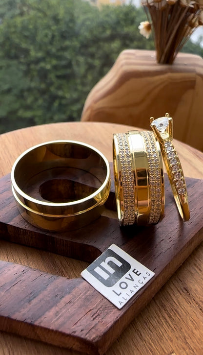 Alianças de Casamento em Ouro 18k - Modelo Perfeição | 8mm | 12x R$833