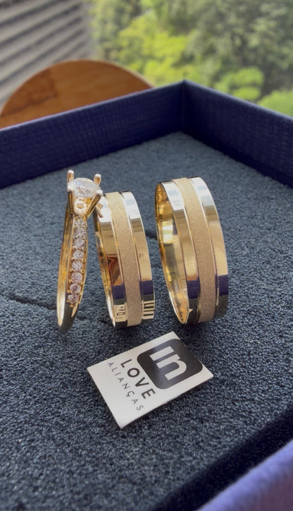 Par de Alianças em Ouro 18k - Modelo Meu Xodó | 5mm | 12x R$324