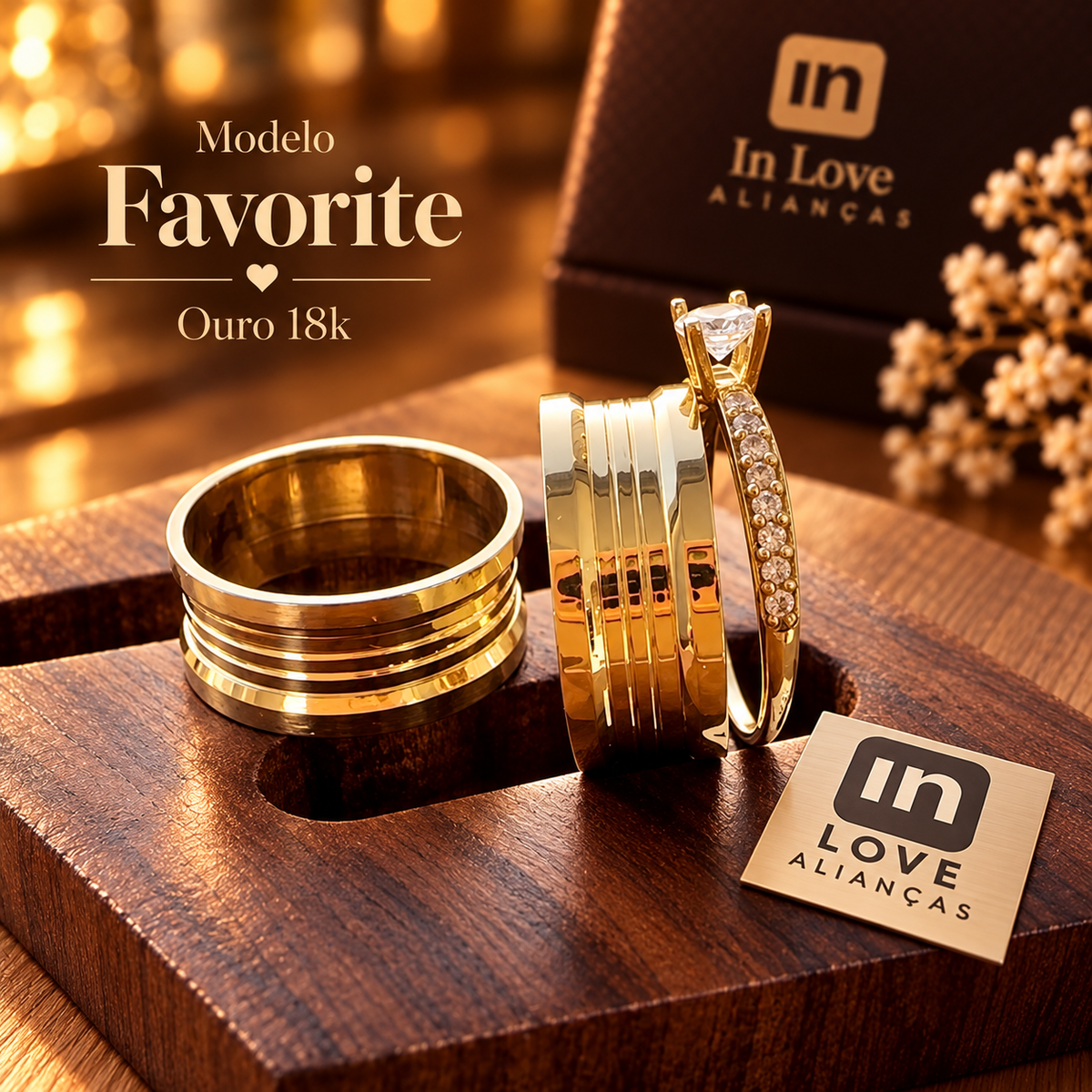 Par de Alianças em Ouro 18k - Modelo Favorite | 7mm | 12x R$649