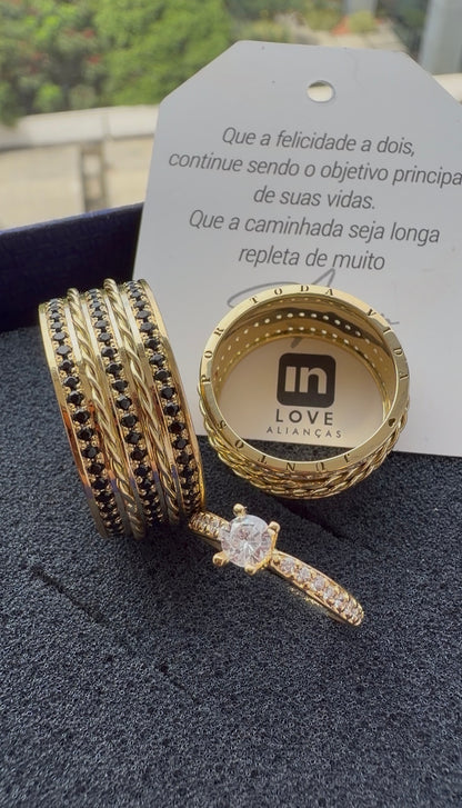Par de Alianças em Ouro 18k - Modelo Momentos | 10mm | 12x R$1.899.