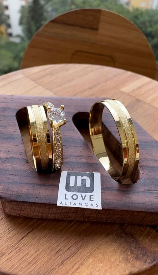 Alianças de Casamento em Ouro 18k - Modelo Meu Xodó | 4mm | 12x R$208,25