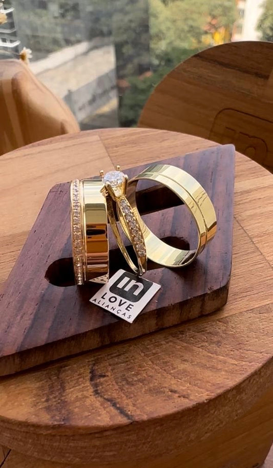 Alianças de Casamento em Ouro 18k - Modelo Eternamente | 6mm | 12x R$416