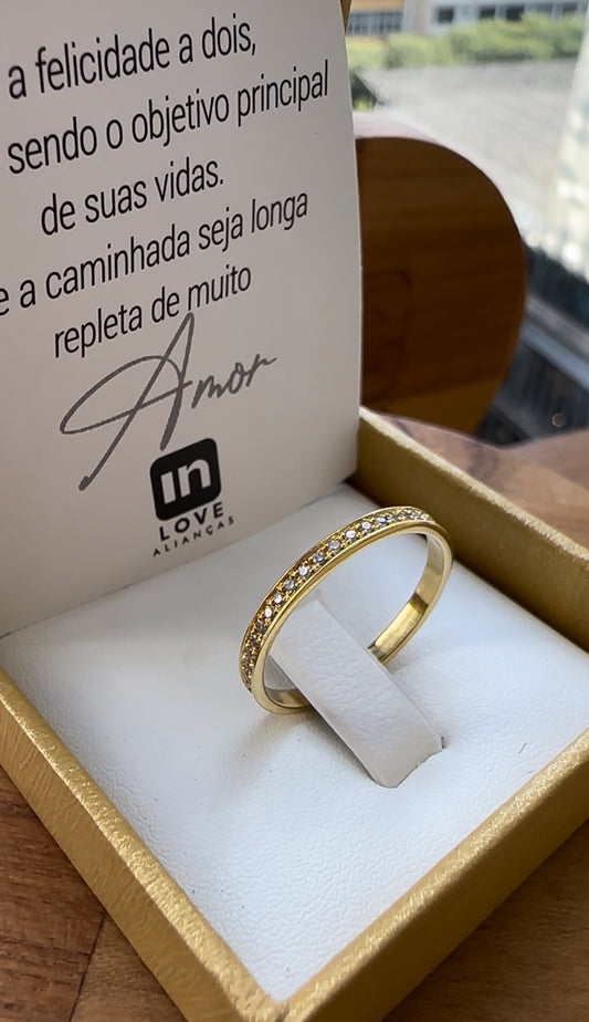 Anel Solitário Aparador em Ouro 18k - 12x R$124,16