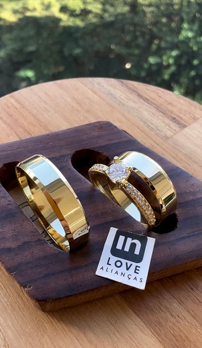 Alianças de Casamento em Ouro 18k - Modelo Sonho Bom | 5mm | 12x R$333