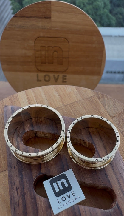 Par de Alianças em Ouro 18k - Modelo Amar Você | 9mm | 12x R$999.