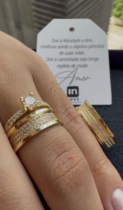 Par de Alianças em Ouro 18k - Modelo Intense | 6mm | 12x R$799