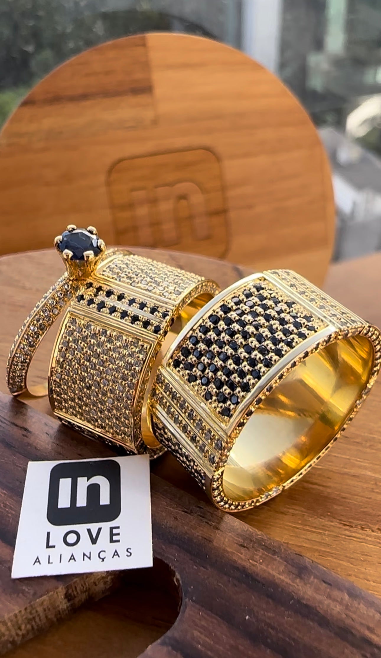 Par de Alianças + Anel em Ouro 18k | Kit Eu Amo Você | 12x 2.499,00