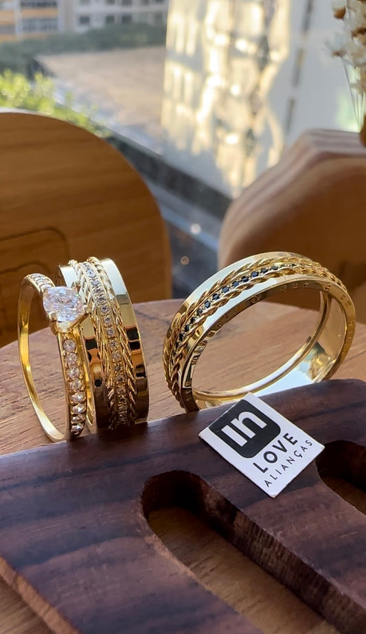Alianças de Casamento em Ouro 18k - Modelo Bem Que Se Quis | 6mm | 12x R$833