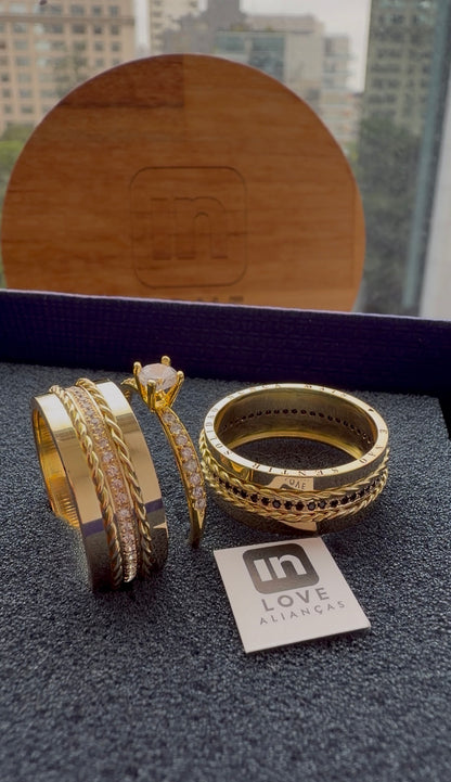 Par de Alianças em Ouro 18k - Modelo Bem Que Se Quis | 8mm | 12x R$1.299.