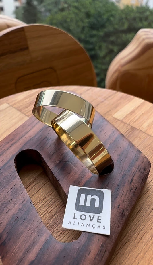 Alianças de Casamento em Ouro 18k - Modelo Dengo | 5mm | 12x R$249