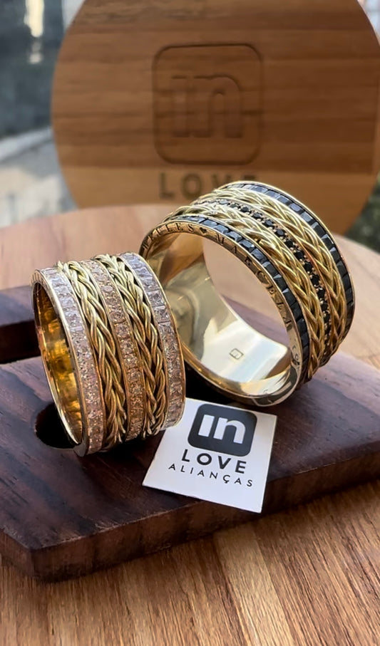 Alianças de Casamento em Ouro 18k - Modelo Paixão | 10mm |12xR$1.990