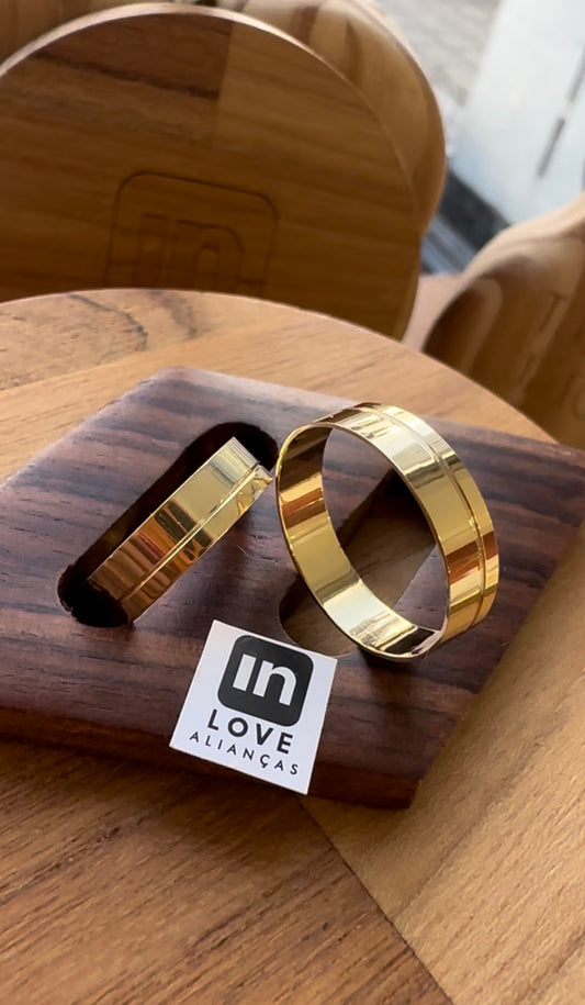 Alianças de Casamento em Ouro 18k - Modelo Amor Maior | 5mm | 12x R$249