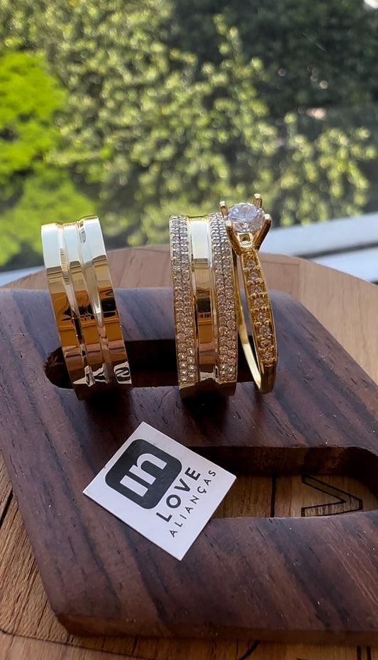 Alianças de Casamento em Ouro 18k - Modelo Melhor Fase | 6mm |12x R$499