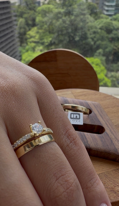 Par de Alianças em Ouro 18k - Modelo Sonho Bom | 3mm |12x R$216